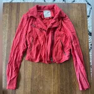 Red cropped Free People Jacket